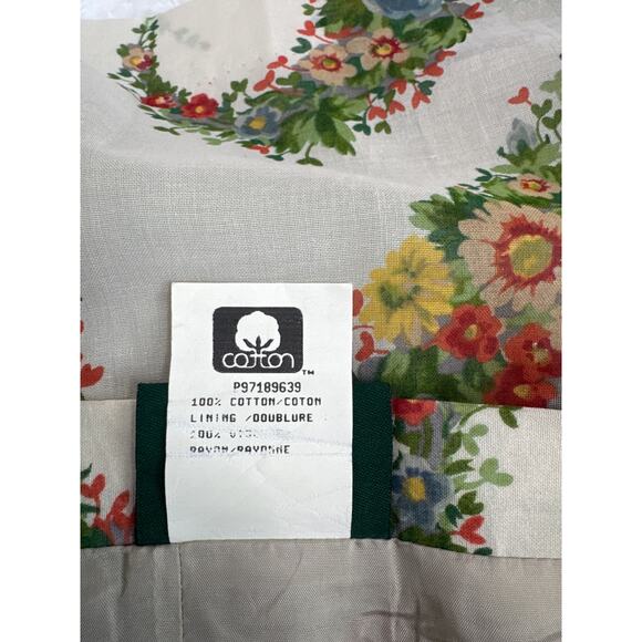 1980s Geiger Austria Floral Cotton Midi Skirt prairie folk retro Size 42 Medium - Picture 14 of 16